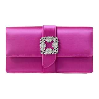 MANOLO BLAHNIK Satin Clutch Regular Women's Purple