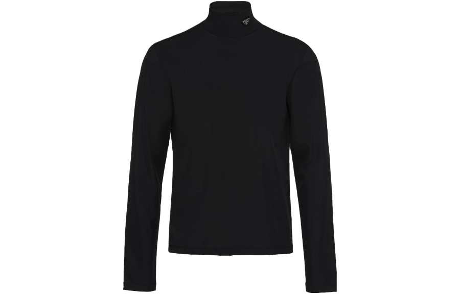 PRADA PRADA Triangle-logo Roll-neck Top