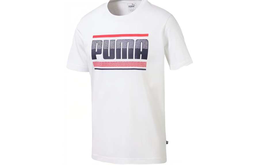 PUMA Graphic Short Sleeve T Shirt Men's White