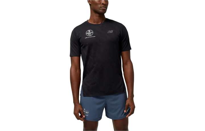 New Balance New Balance Rbc Brooklyn Half Impact T Shirts Men's Black Crew Neck Moderate
