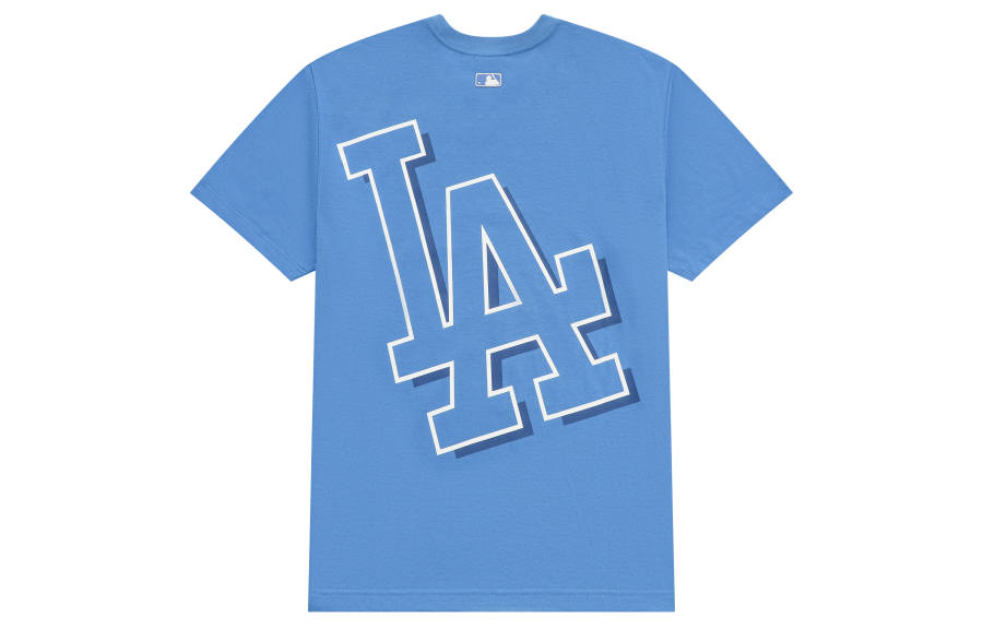 MLB Los Angeles Dodgers T Shirts Unisex Blue Crew Neck Moderate Straight Fit