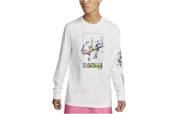 Nike Nike T Shirts Men's White Crew Neck Moderate Straight Fit