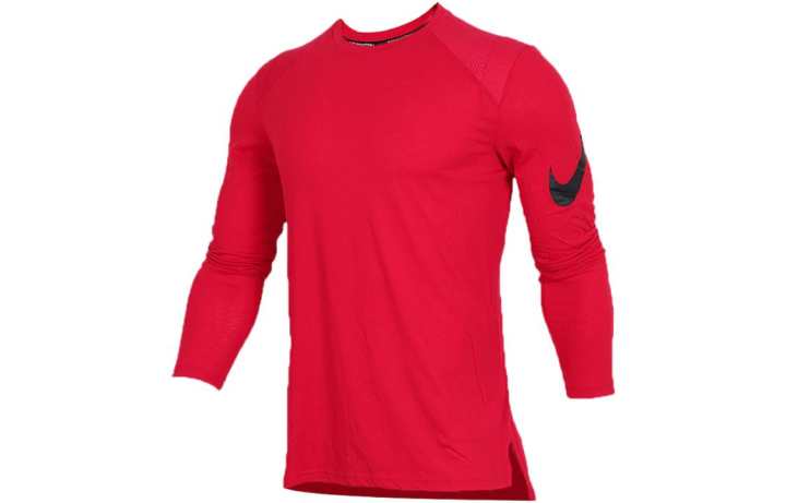 Nike Nike T Shirts Men's Red Crew Neck Moderate Straight Fit