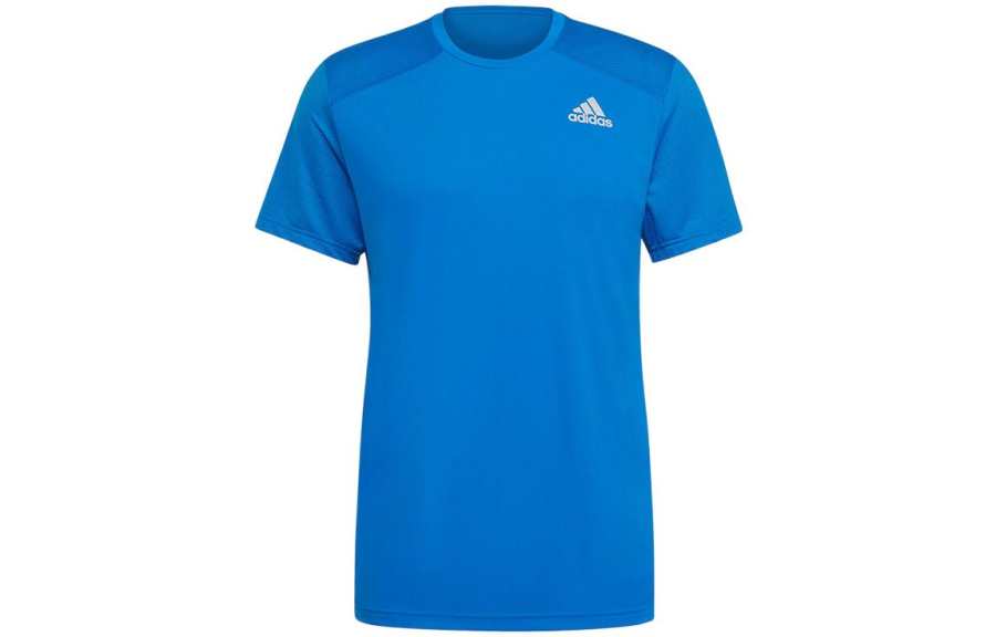 Adidas Adidas T Shirts Men's Blue Crew Neck Moderate Straight Fit