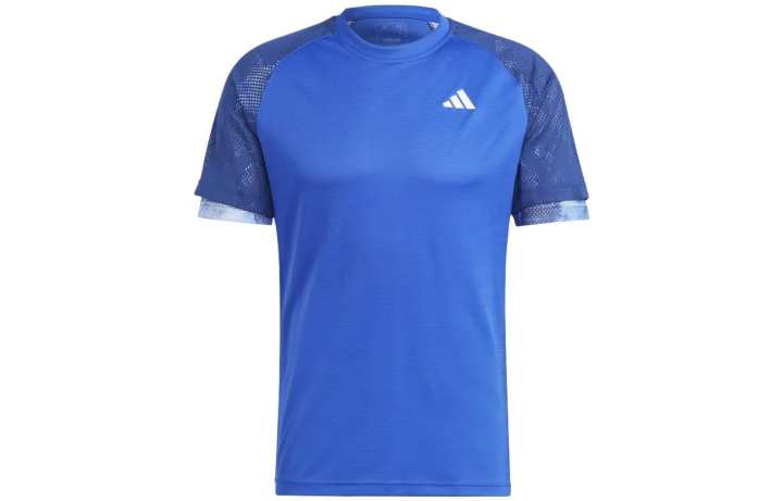 Adidas Adidas T Shirts Men's Blue Crew Neck Moderate Straight Fit