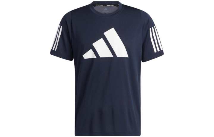Adidas Adidas T Shirts Men's Dark Blue Crew Neck Moderate Straight Fit