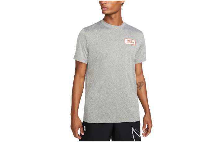 Nike Nike T Shirts Men's Light Gray Crew Neck Moderate Straight Fit
