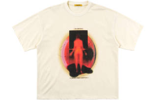 BENMYSHOWER T Shirts Men's Ecru Crew Neck Moderate Straight Fit