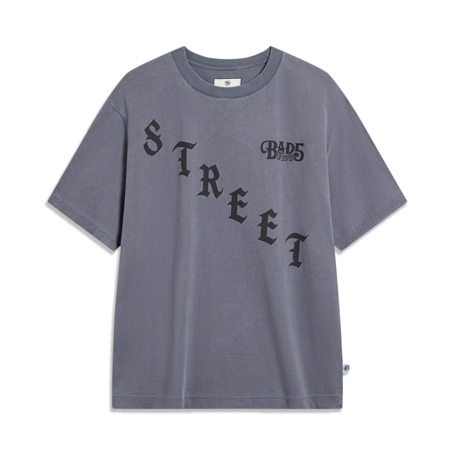 Li-Ning Li Ning T Shirts Unisex Dull Gray Crew Neck Moderate Straight Fit