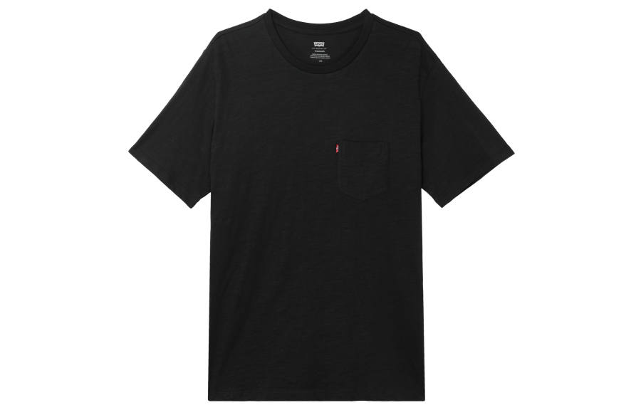 Levis T Shirts Men's Black Crew Neck Moderate Straight Fit