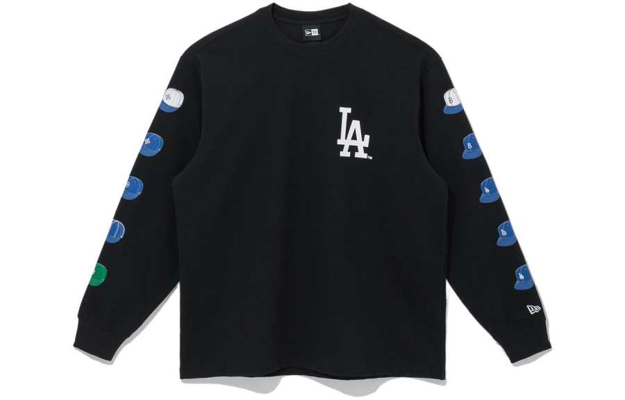 New Era T Shirts Unisex Black Crew Neck Moderate Straight Fit