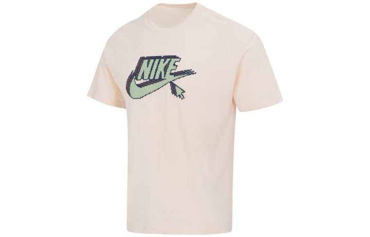 Nike Nike T Shirts Men's Khaki Crew Neck Moderate Straight Fit