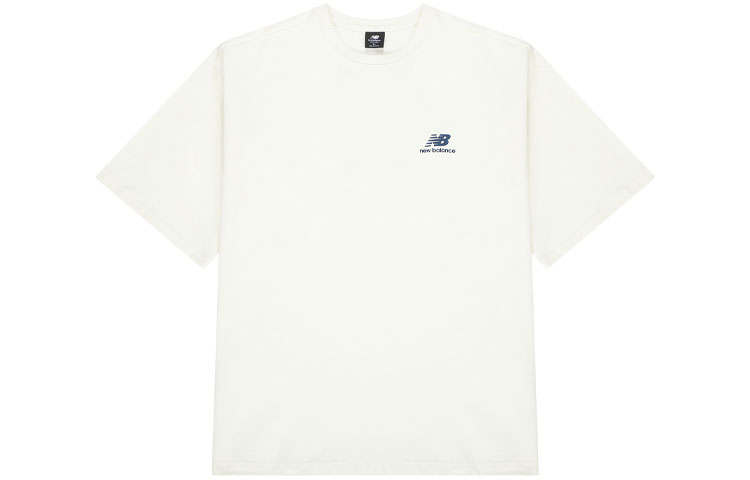 New Balance New Balance T Shirts Men's Ecru Crew Neck Moderate Straight Fit