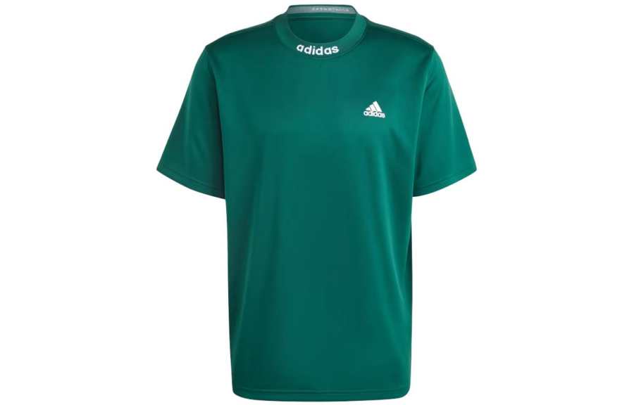 Adidas Adidas T Shirts Men's Green Crew Neck Moderate Straight Fit