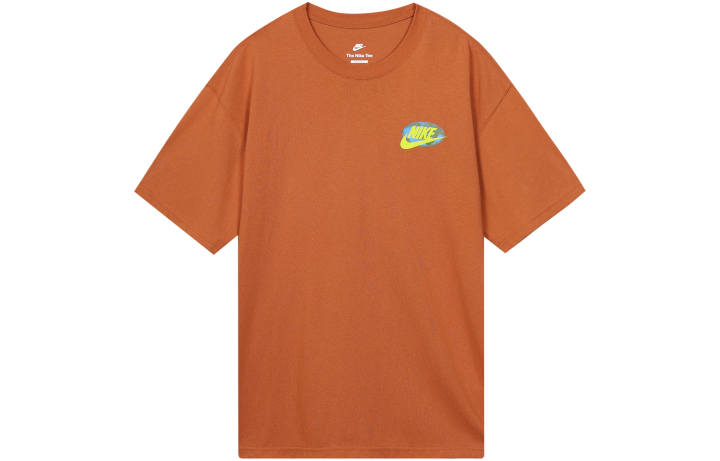 Nike Nike Drop Shoulder Sleeve T Shirt Men's Dark Reddish Umber