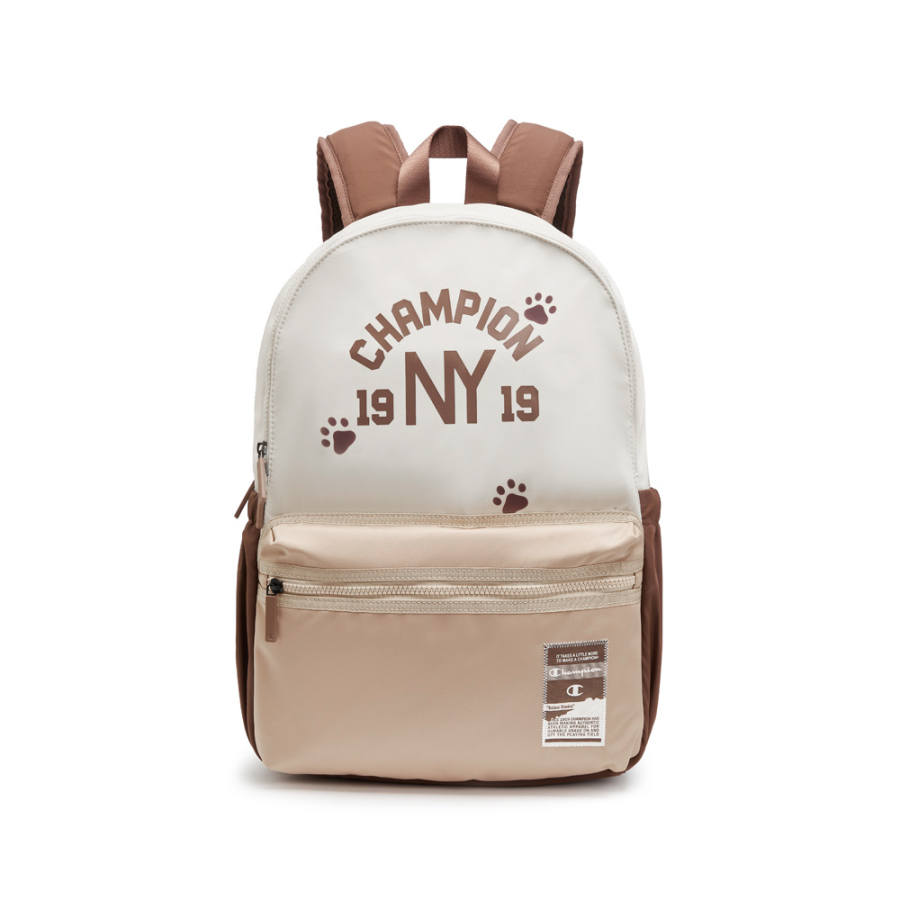 Champion Champion Fabric Backpack Regular Unisex Milk White & Gray Umber & Walnut