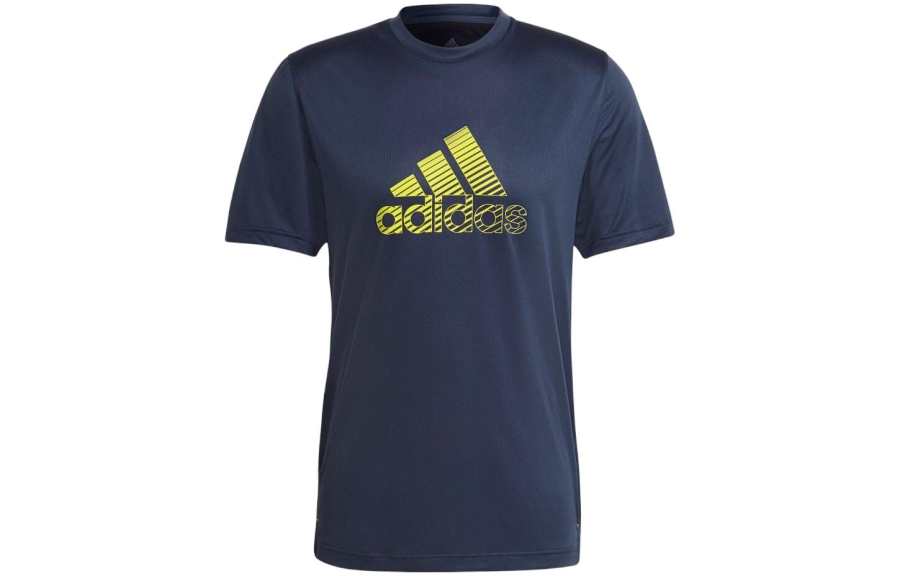 Adidas Adidas T Shirts Men's Blue Crew Neck Moderate Straight Fit