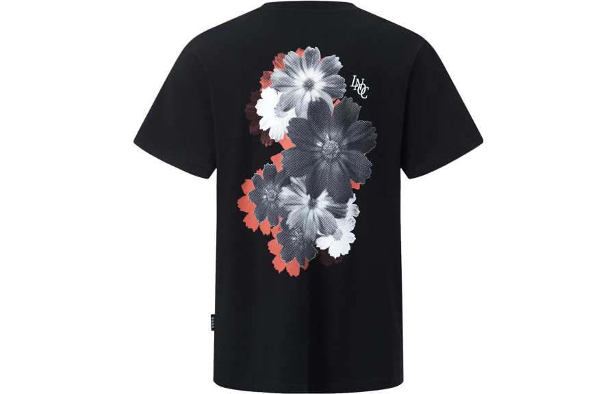 Li-Ning Li Ning T Shirts Unisex Black Crew Neck Moderate Straight Fit