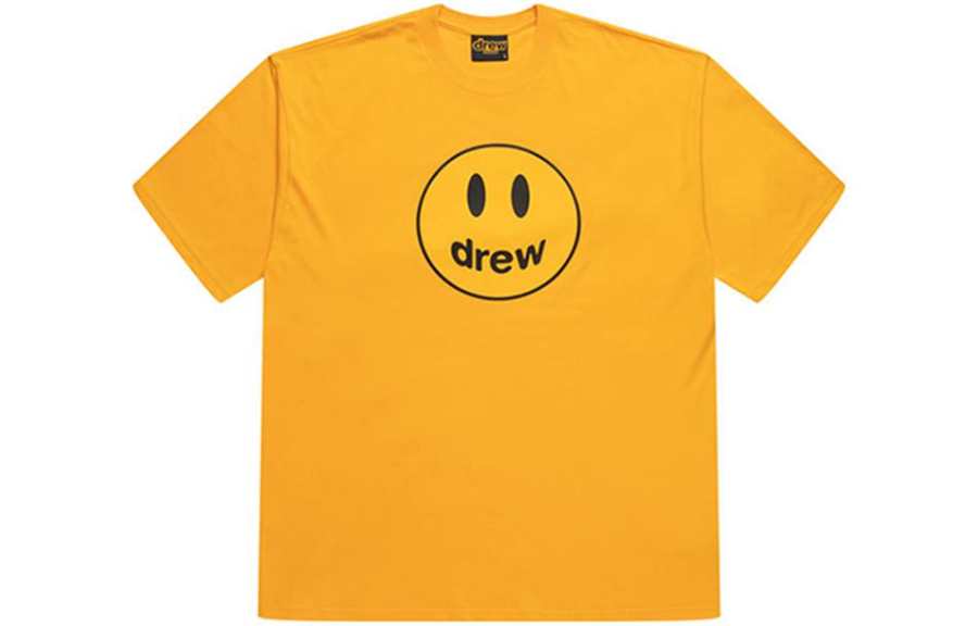 Drew house T Shirts Unisex Gold Crew Neck Moderate Straight Fit