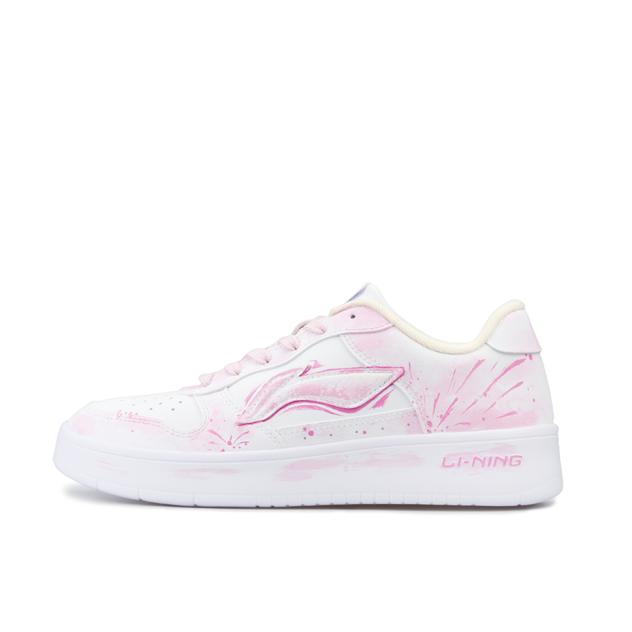 Li-Ning Li Ning Floating Boat Slip Resistant Abrasion Resistant Low top Skateboard Shoes Women's Pink White
