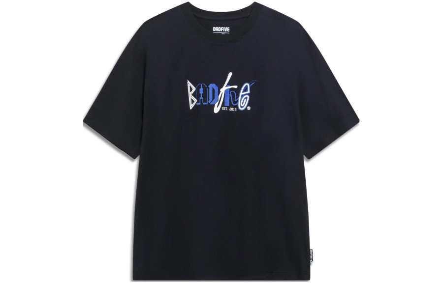 Li-Ning Li Ning T Shirts Men's Black Crew Neck Moderate