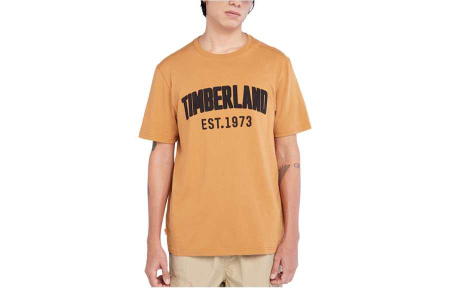 Timberland T Shirts Men's Wheat Crew Neck Moderate Straight Fit