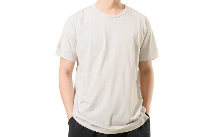 Adidas Adidas T Shirts Men's Khaki Crew Neck Moderate Straight Fit