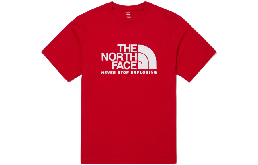 THE NORTH FACE Cotton Big Logo EX Short Sleeve Round Tee Red