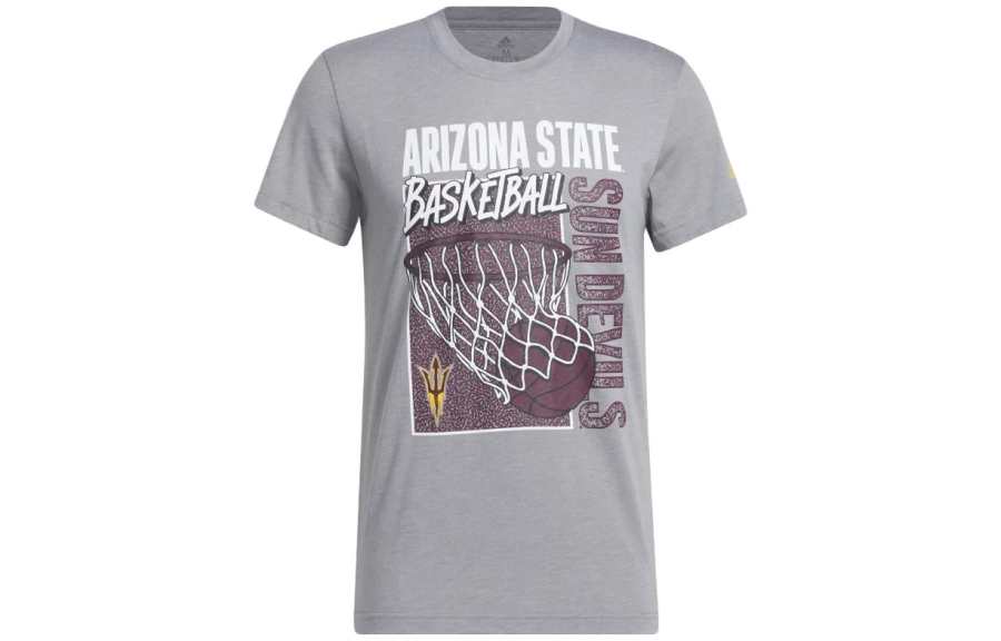 Adidas Adidas T Shirts Men's Gray Crew Neck Moderate Straight Fit