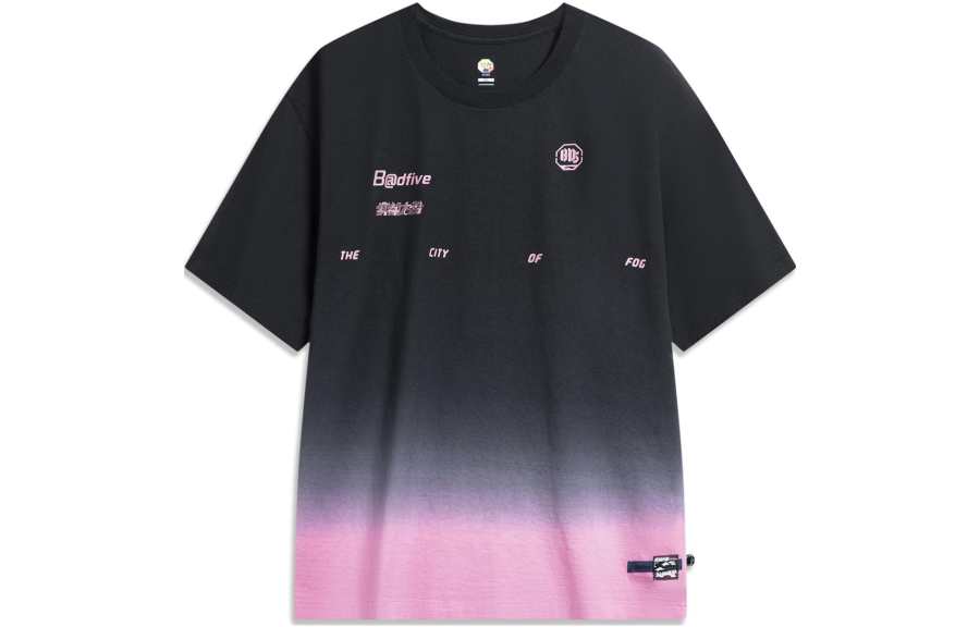 Li-Ning Li Ning Badfive T Shirt Unisex Black Misty Pink