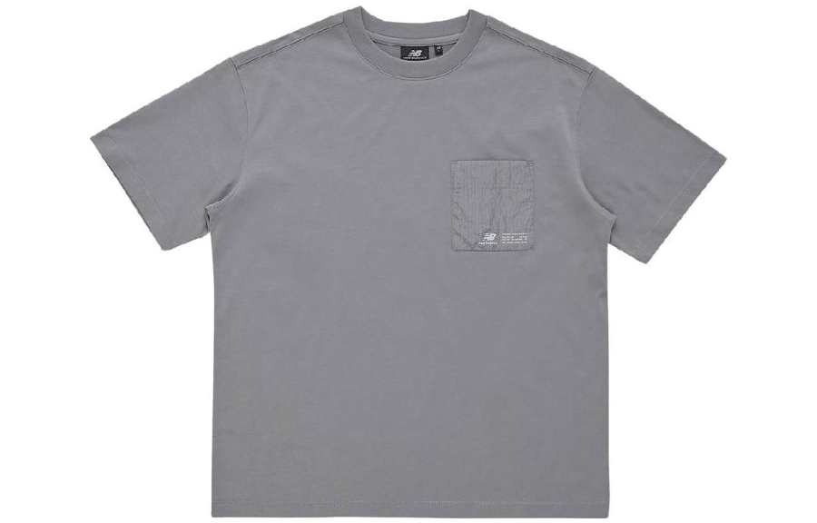 New Balance New Balance T Shirts Men's Gray Crew Neck Moderate Straight Fit