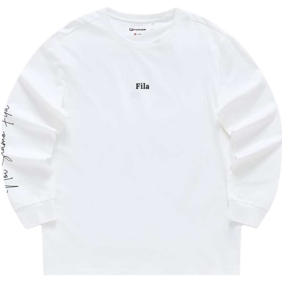 FILA FUSION T Shirts Men's White Crew Neck Moderate