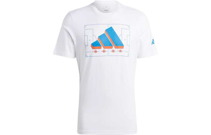 Adidas Adidas T Shirts Men's White Crew Neck Moderate Straight Fit