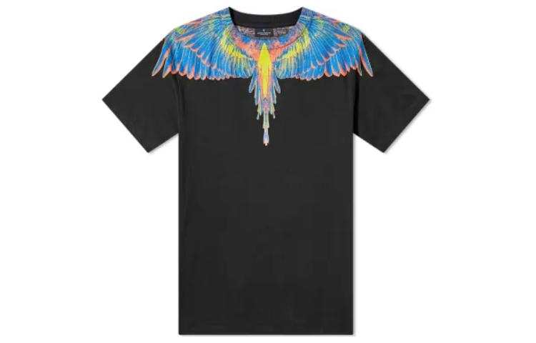 Marcelo Burlon T Shirts Men's Black Crew Neck Moderate Straight Fit