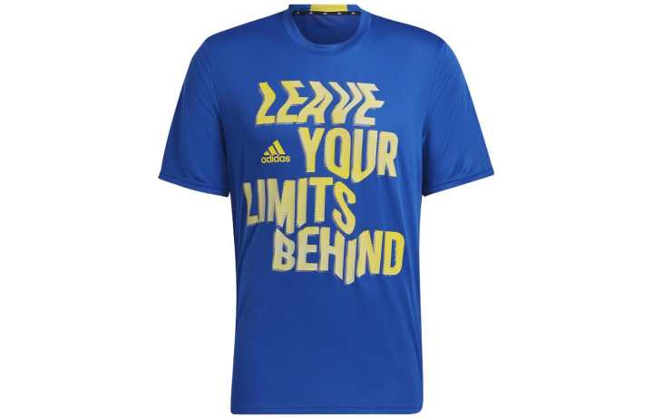 Adidas Adidas T Shirts Men's Blue Crew Neck Moderate Straight Fit