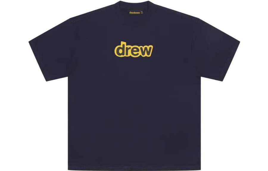 Drew House Letter Logo Series T Shirt Unisex Dark Marine Blue