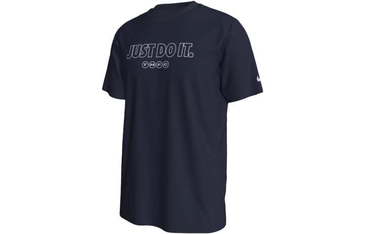 Nike Nike T Shirts Men's Marine Blue Crew Neck Moderate Straight Fit