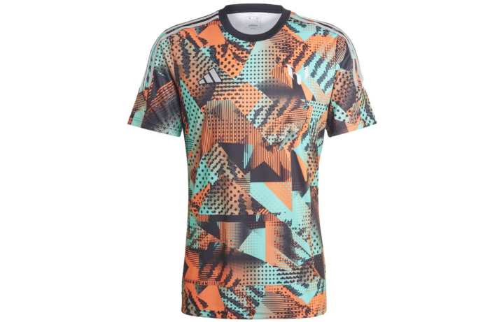 Adidas Adidas T Shirts Men's Orange Crew Neck Moderate Straight Fit
