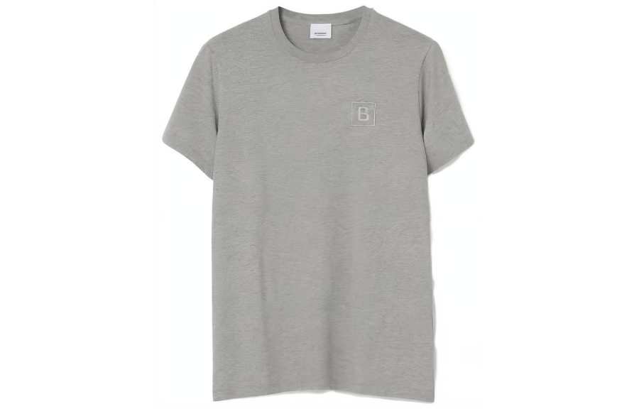 Burberry T Shirts Men's Gray Crew Neck Moderate