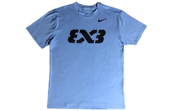 Nike Nike 3x4 T Shirts Unisex Blue Black Crew Neck Moderate Straight Fit