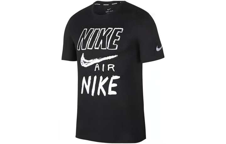 Nike Nike T Shirts Men's Black Crew Neck Moderate Straight Fit
