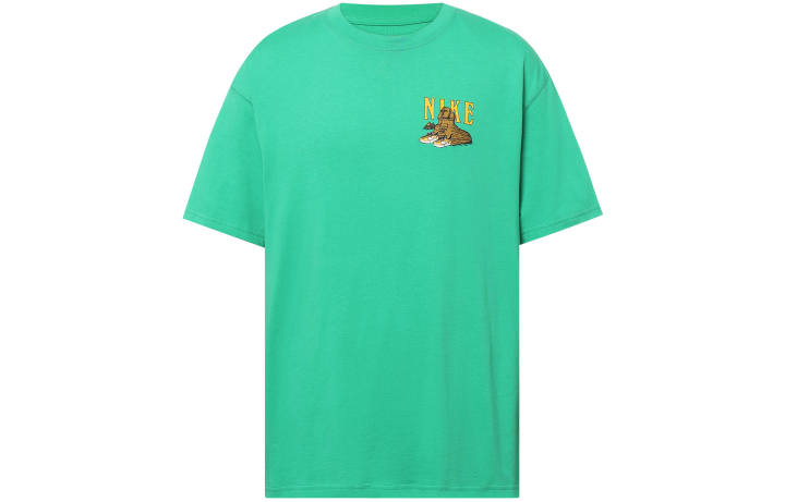 Nike Nike T Shirts Men's Green Crew Neck Moderate Straight Fit
