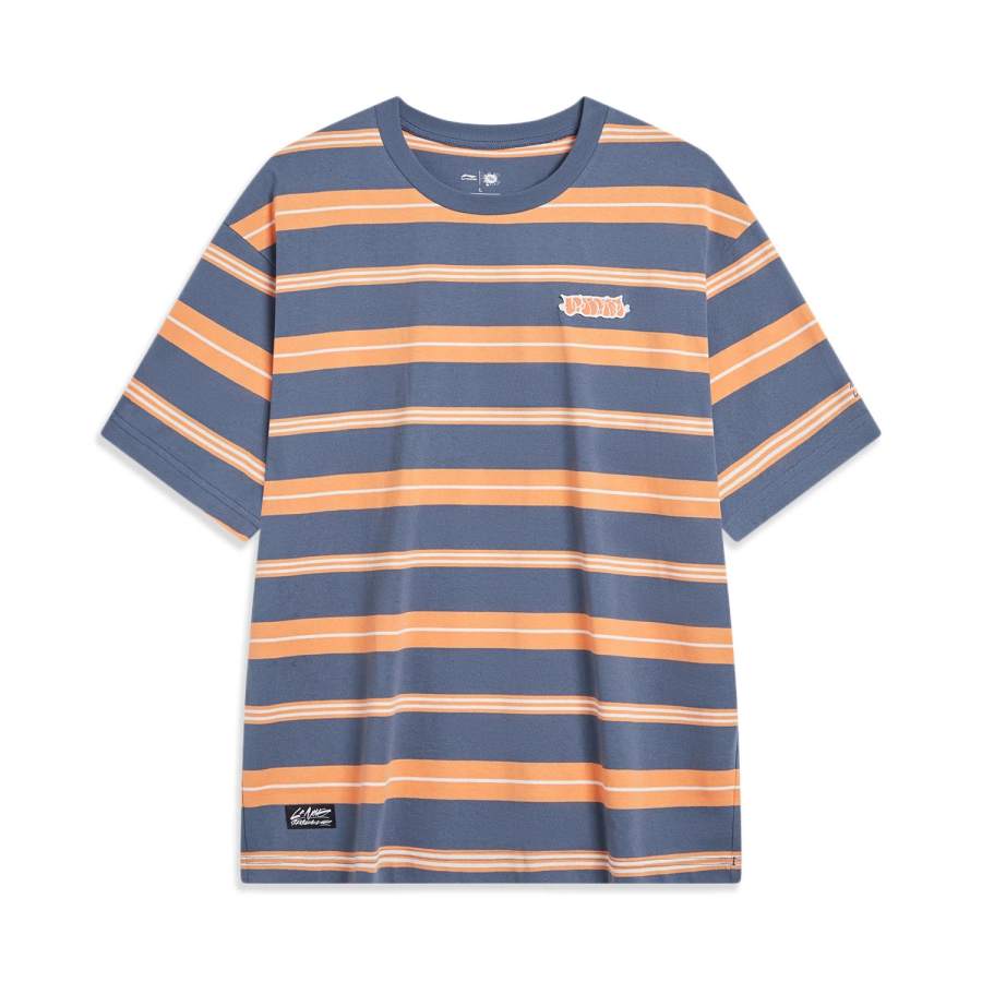 Li-Ning Li Ning x OG_SLICK T Shirt Unisex Gray Indigo Sweet Pie Orange Ivory