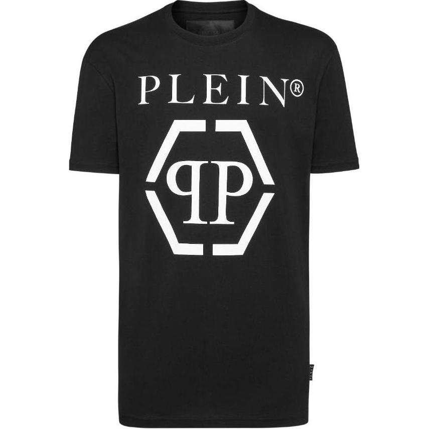 PHILIPP PLEIN T Shirts Men's Black Crew Neck Moderate Straight Fit