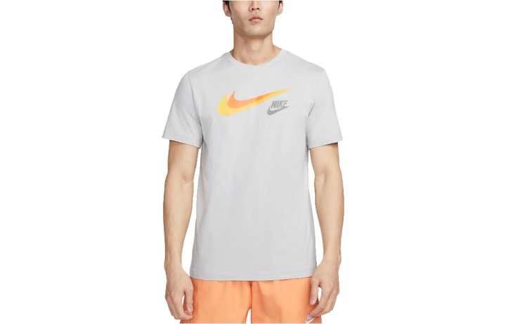 Nike Nike T Shirts Men's Light Gray Crew Neck Moderate Straight Fit