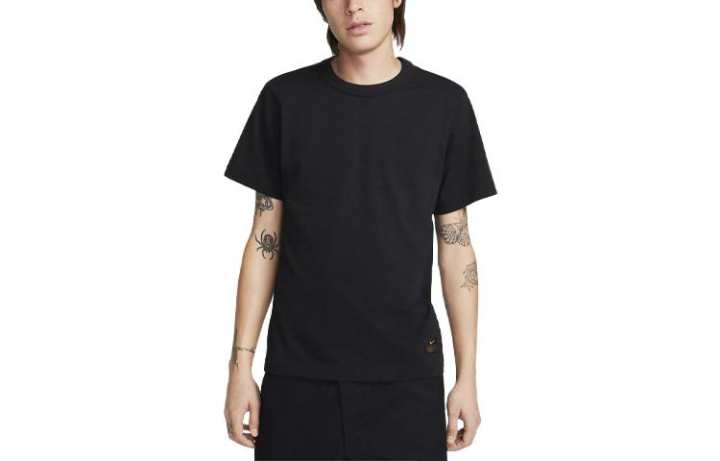 Nike Nike T Shirts Men's Black Crew Neck Moderate Straight Fit