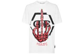 PHILIPP PLEIN 【Previous Season】Skeleton logo crew-neck T-shirt