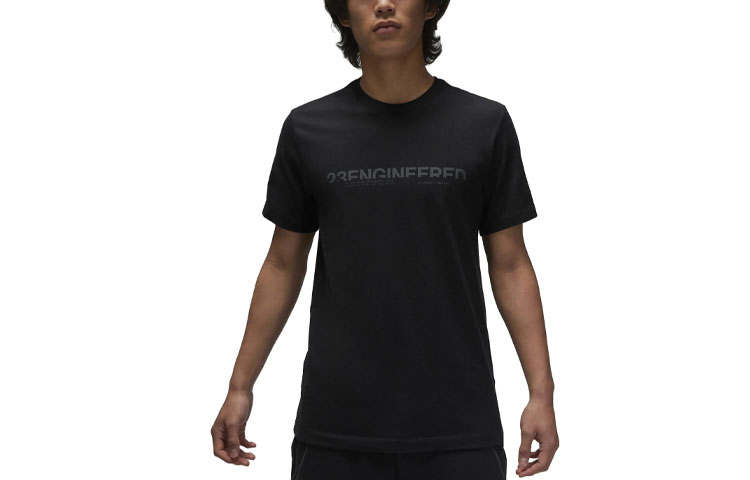 Jordan Jordan T Shirts Men's Black Crew Neck Moderate Straight Fit