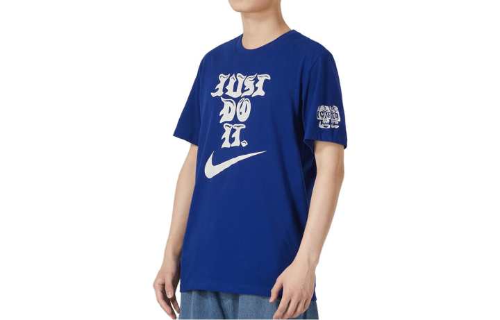 Nike Nike Drop Shoulder Sleeve T Shirt Men's Blue