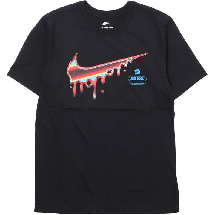 Nike Nike T Shirts Men's Black Crew Neck Moderate Straight Fit